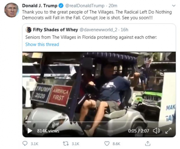 Trump captura Twitter vídeo supremacistas blancos