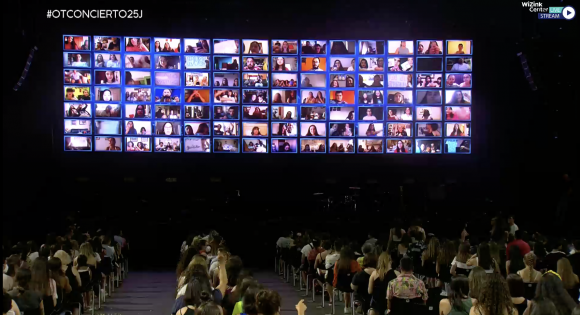 El público separado y, en la gran pantalla, los espectadores virtuales en unos conciertos de 'OT' para la historia.