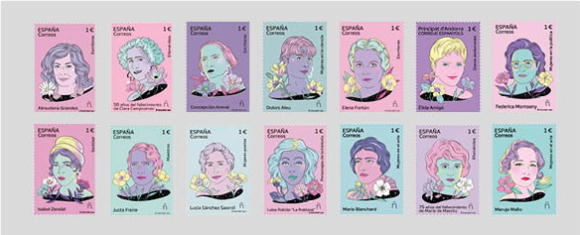Un total de 14 mujeres protagonizan la colección de Correos ‘#8MTodoElAño’.