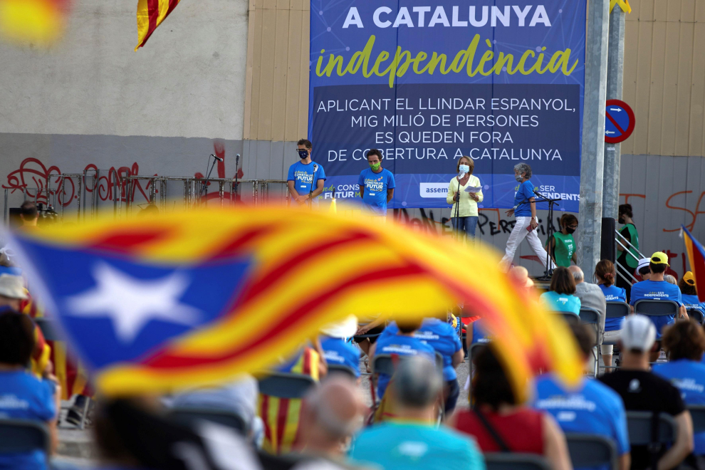Celebración de la Diada por la ANC (Assemblea Nacional Catalana), en Girona.
