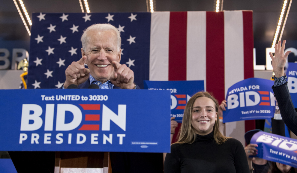 22 de febrero de 2020. Joe Biden durante un evento del Día del Caucus de Nevada.