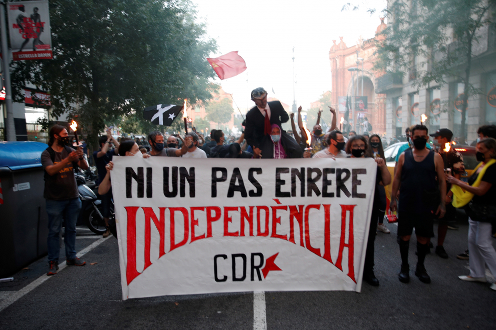 Manifestación convocada por los Comités de Defensa de la República (CDR) con motivo de la celebración de la Diada.