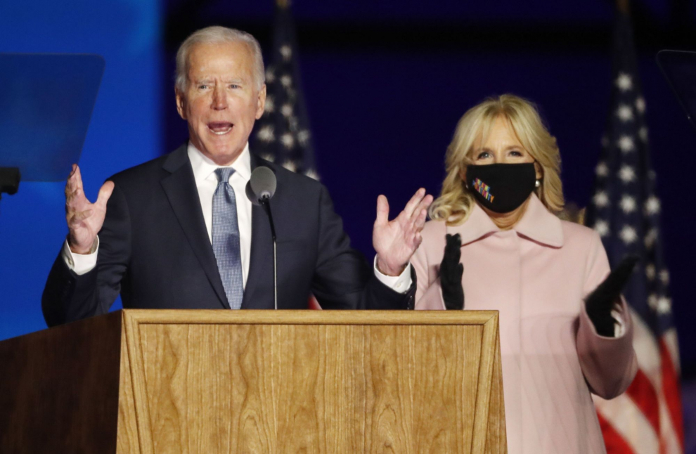 5 de noviembre de 2020. Joe Biden pide calma e insiste en que "cada papeleta debe ser contada".