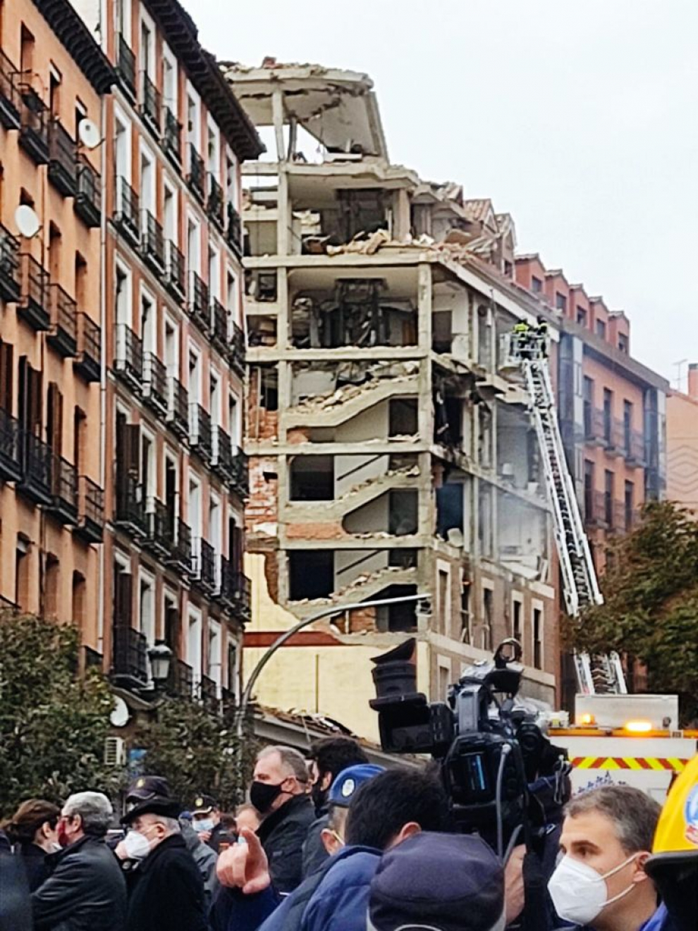 Imagen del edificio afectado por la explosión en la calle Toledo.
