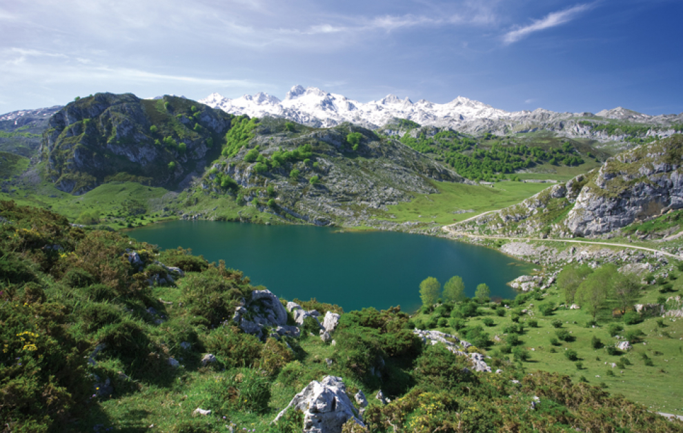 Dos lagos, Enol y Ercina, dan nombre a los Lagos de Covadonga. El Enol se encuentra a 1.070 metros de altura en un ambiente de media montaña ideal para la práctica de senderismo.