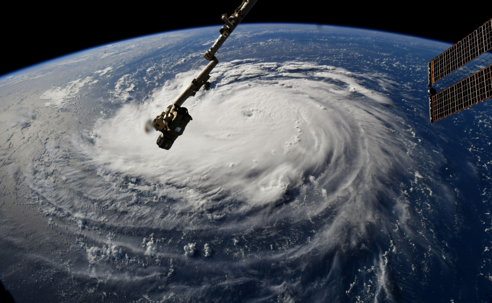 Imagen del huracán Florence en el Atlántico pocos días antes de que la tormenta tocara tierra captada por el astronauta Ricky Arnold durante la Expedición 56.