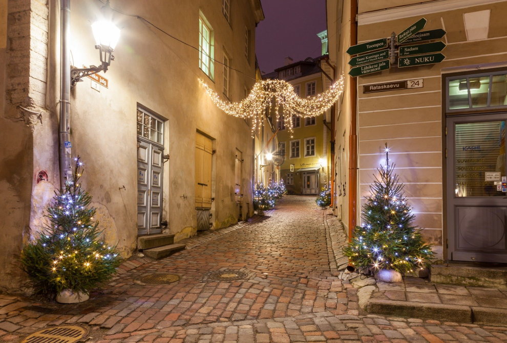 La ciudad de Tallin es como un cuento de hadas. Una gran cantidad de árboles y adornos adornan el casco antiguo mientras suena una alegre música, ya en la playa del ayuntamiento un imponente árbol de navidad nos da la bienvenida a uno de los mercados navideños más bonitos y valorados de Europa.