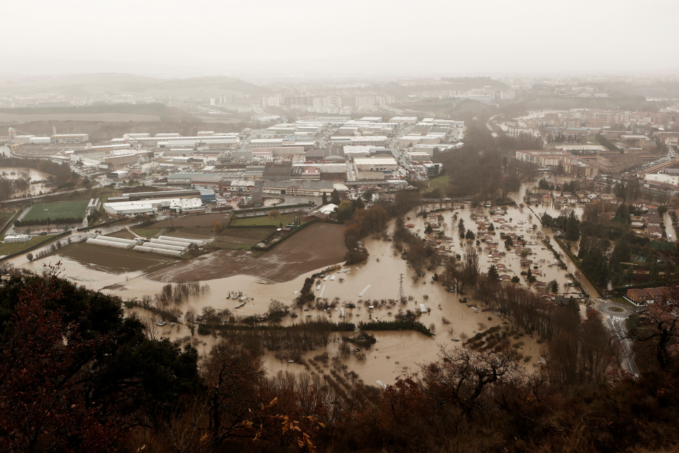 Los ríos Arga, Ega, Larraun, Ezkurra, Urederra y Baztán han alcanzado en las últimas horas el nivel de alerta por inundaciones en Navarra