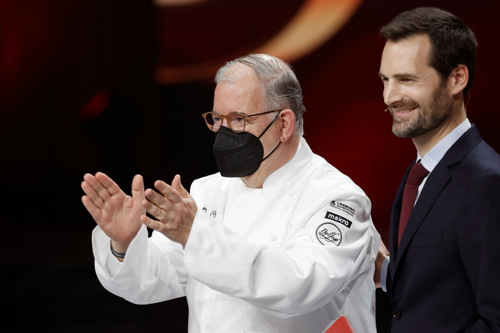 El chef Pedro Subijana recibe la tercera estrella Michelin, durante la gala Guía Michelin España y Portugal 2022