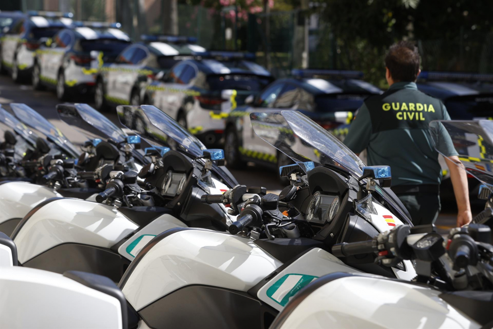 Vista de los dispositivos de seguridad de la Guardia Civil preparados este lunes ante la cumbre de la OTAN que se celebrará esta semana en Madrid.