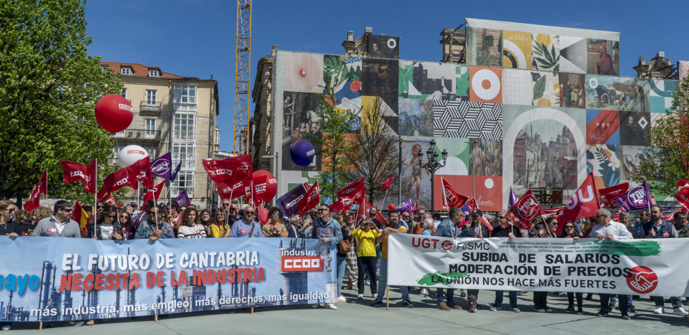 Manifestación del Primero de Mayo, Día del Trabajador en Santander