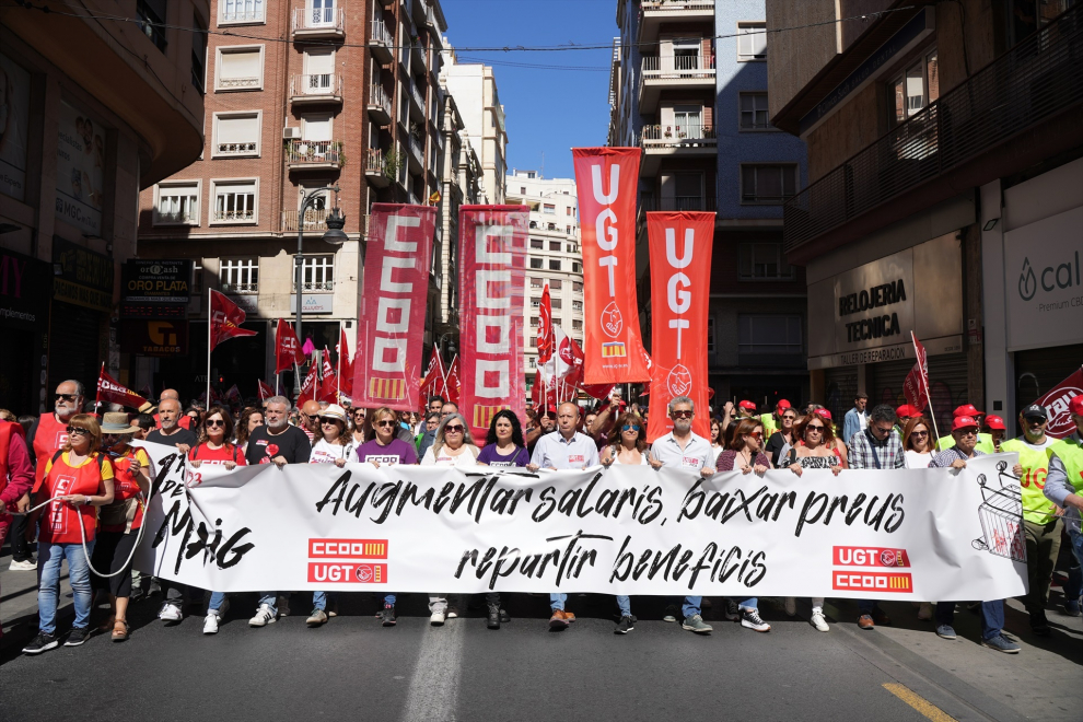 Manifestación del Primero de Mayo, Día del Trabajador en Valencia