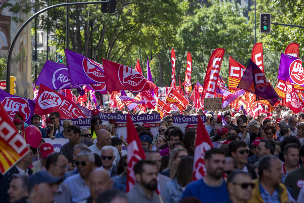 Manifestación del Primero de Mayo, Día del Trabajador en Zaragoza