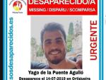 Yago desapareció del festival de Ortigueira. / SOS Desaparecidos