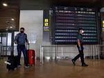Llegada de pasajeros al aeropuerto valenciano de Manises el pasado 21 de mayo, primer vuelo internacional al que se aplicó la cuarentena