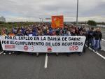 Manifestación de los trabajadores de la factoría de Delphi en Puerto Real (Cádiz)