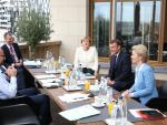 Angela Merkel junto a otros líderes europeos en la cumbre