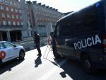 La policía monta un control en el distrito madrileño de Moncloa este sábado