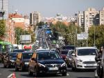 Atasco por los controles policiales en la A5 a la salida de Madrid