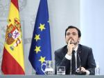 El ministro de Consumo, Alberto Garzón, en una rueda de prensa en Moncloa