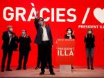 El candidato del PSC a la Presidencia de la Generalitat, Salvador Illa, tras conocerse los resultados de las elecciones del 14-F