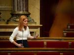 La líder de los comuns en el Parlament, Jéssica Albiach, interviene durante la Diputación Permanente del Parlament