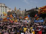 Manifestación convocada por la ANC a favor del independentismo en Barcelona