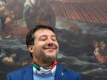 El exministro de Interior de Italia, el populista Matteo Salvini, en rueda de prensa