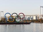 Imagen de la ciudad de Tokio con los anillos olímpicos