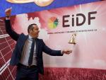 Fernando Romero, director general de EiDF, durante el toque de campana en la Bolsa de Madrid