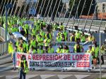 Manifestación de los trabajadores de Ence tras la resolución judicial de la semana pasada.