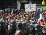 Protestas contra el pase sanitario Covid en París, Francia.