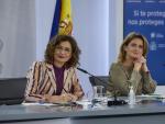 La ministra de Hacienda, María Jesús Montero, y la ministra para la Transición Ecológica y el Reto Demográfico, Teresa Ribera