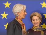 La presidenta del Banco Central Europeo (BCE), Christine Lagarde, y la de la Comisión Europea, Ursula von der Leyen