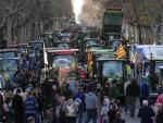 El centro de Barcelona se llena de cerca de 2.000 tractores por las protestas agrarias