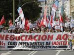 Varios cientos de trabajadores de Inditex se manifiestan este domingo en A Coruña