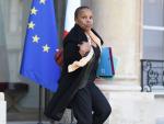 French Justice Minister Christiane Taubira leaves