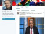 El nuevo secretario general de la ONU, António Guterres, inaugura su cuenta en Twitter