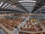 Un almacén de Amazon preparándose para el Cyber Monday