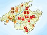 Más de 100 kilómetros de carreteras continúan cortados en Mallorca por el temporal