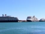 Tres cruceros de Holland America Line coinciden en el puerto de Málaga este lunes