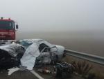 Fallecen un hombre y una mujer en un accidente de tráfico en la A-222, en Belchite