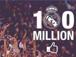 El Real Madrid, primera marca del mundo en superar los 100 millones de fans en Facebook