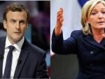 Los primeros sondeos a pie de urna dan ventaja a Macron y Marine Le Pen