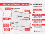 Arrancan este viernes las restricciones al tráfico en Gran Vía, Atocha y Mayor por Navidades