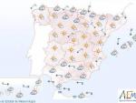Mañana heladas interior península y viento fuerte Baleares,Girona y Estrecho