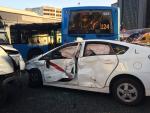 Un accidente múltiple con 13 turismos y dos autobuses de la EMT en Plaza Castilla deja 14 heridos