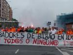 La totalidad de la plantilla de estibadores del Puerto de Bilbao secunda el nuevo paro de 48 horas