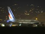 Air France Airbus 380, Flight 65,  sits on the run