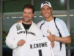Russell Crowe, un aficionado al rugby que visita el Real Madrid